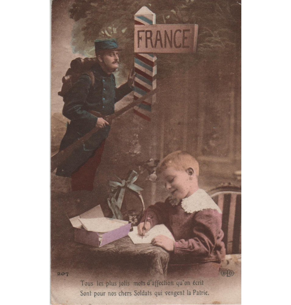 Carte postale patriotique française