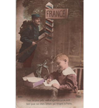 Carte postale patriotique française