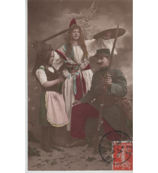 Carte postale patriotique française