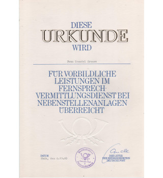 Urkunde - DDR