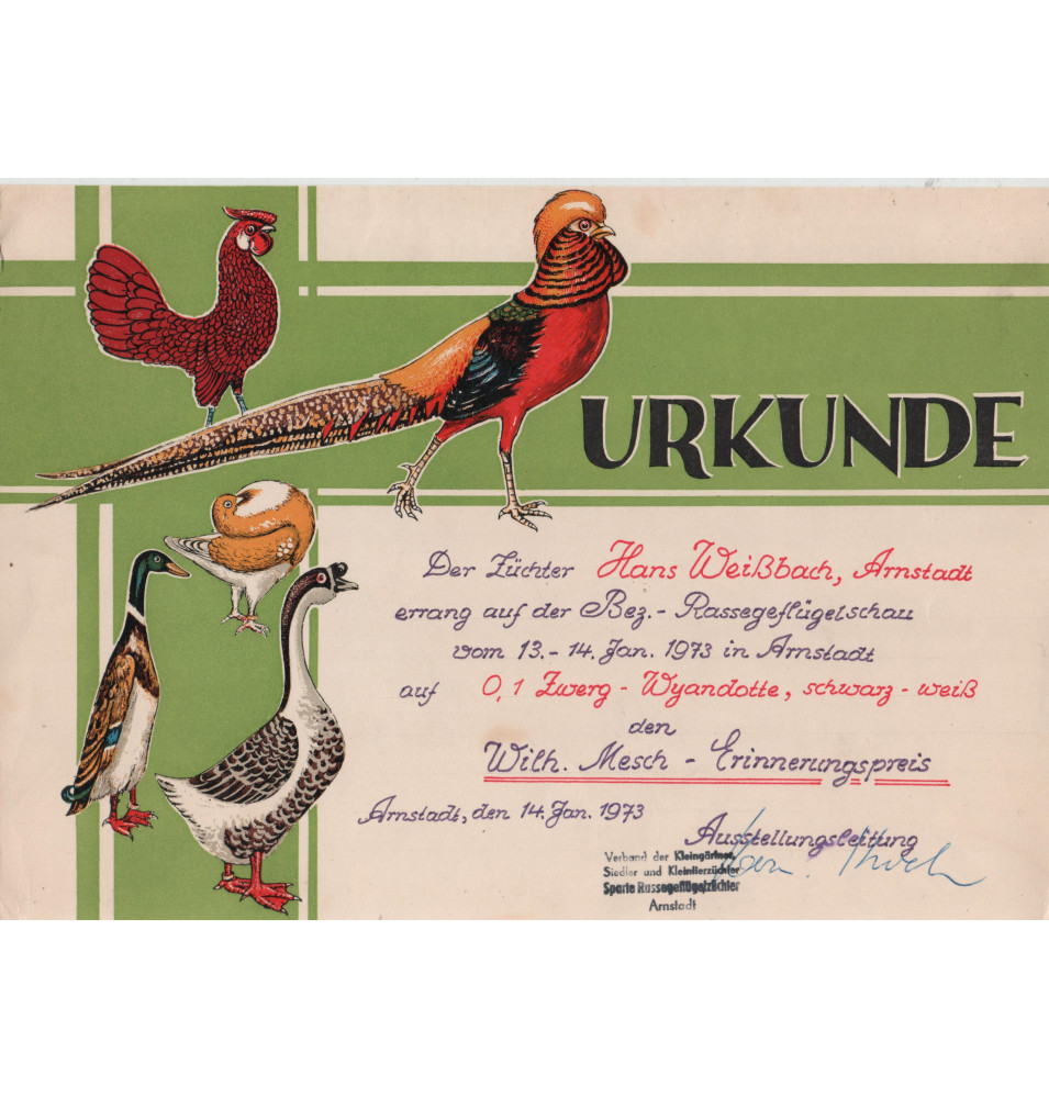 Urkunde - DDR Urkunde - DDR