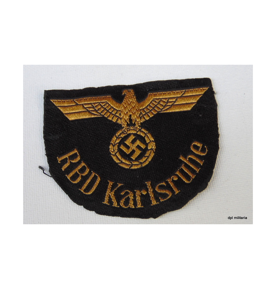 *Reichsbahn Stoffbahnabzeichen - Karlsruhe *