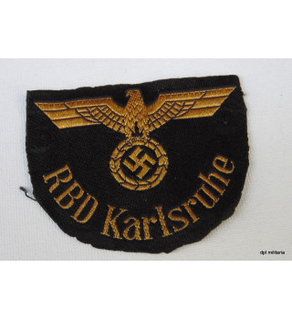 *Reichsbahn Stoffbahnabzeichen - Karlsruhe *