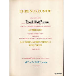 *Certificat d'honneur -DDR*