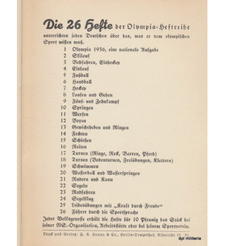 *Olympiades Berlin 1936 numéro 16*