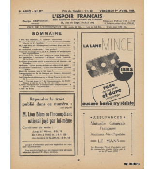 *Französisches Hoffnungsmagazin - Revue l'espoir français*