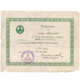 *Certificat insigne bronze*