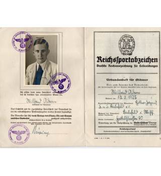 *Diplôme sportif du Reich allemand*