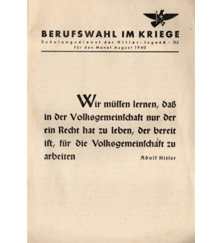 **Schulungsdienst der Hitler - Jugend*