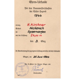 *Certificat d'honneur - BDM*