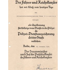 Certificat de service Polizei*