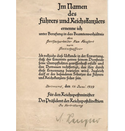 *Urkunde -Reichspost*