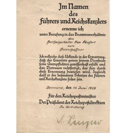 *Urkunde -Reichspost*