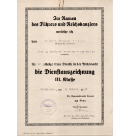 *Certificats 4 et 12 ans de service - Wehrmacht