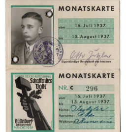 *Monatskarte - Düsseldorf 1937*