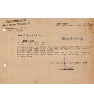 **Vorladung zum Arbeitsdienst**