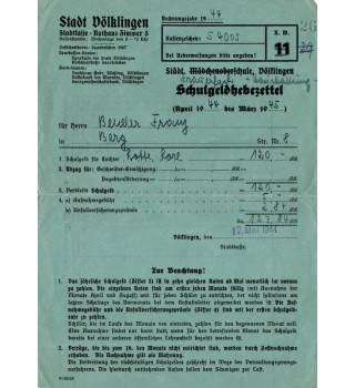 *Schulgeldhebezettel*