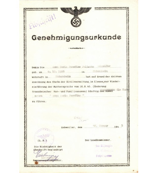 *Genehmigungsurkunde*