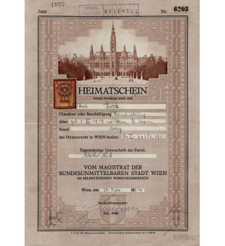 *Certificat d'origine Autrichien*
