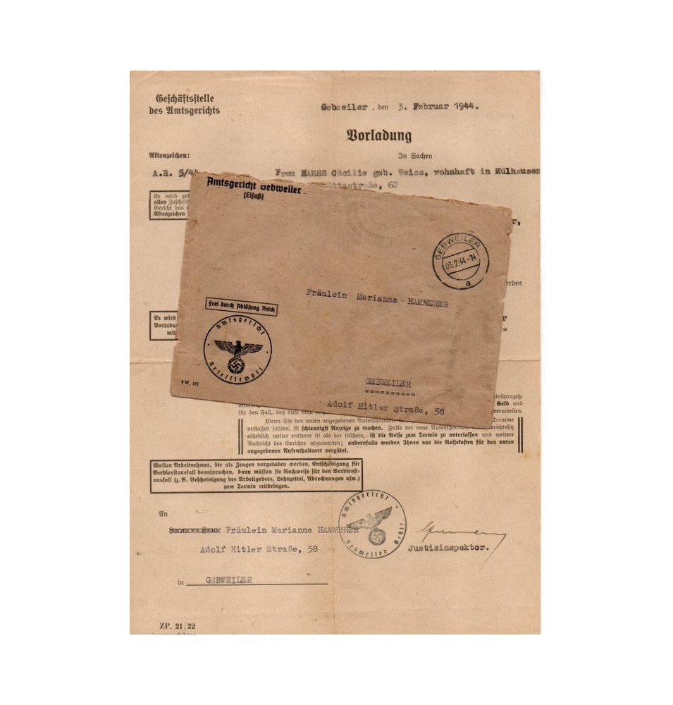 *Assignation - Divorce - Alsace*