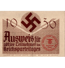 *Ausweis -  Reichsparteitages*