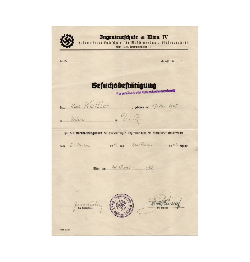 *Besuchsbestätigung - Ingenieurschule*