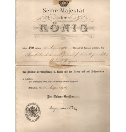 *Urkunde - Kriegsverdientskreuz*