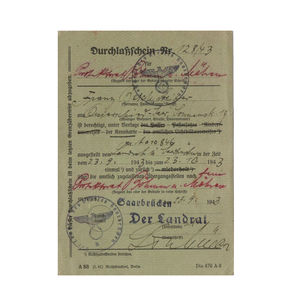 *Grenzübergangskarte Saarland*