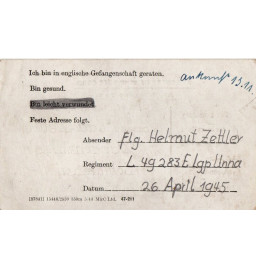 *Carte de correspondance - Prisonnier allemand*