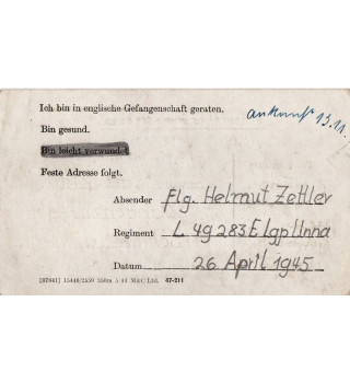 *Carte de correspondance - Prisonnier allemand*