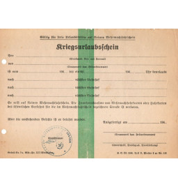 *Kriegsurlaubsschein*