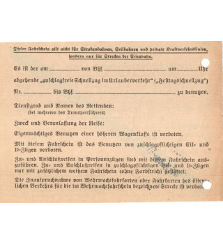 ** Wehrmachtsfahrkarte**