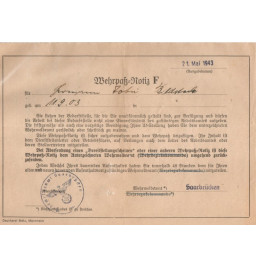 *Notice Wehrpaß -F*