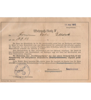 *Notice Wehrpaß -F*