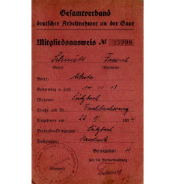 * Mitgliedsausweis des Deutschen Arbeitervereins*