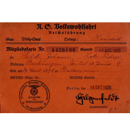 *Carte de membre NSV*