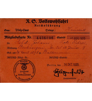 *Carte de membre NSV*