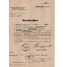 *Annahmeschein - Luftwaffe*