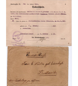 ** Saarländische Sterbeurkunde**