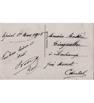 *Carte postale française WWI*