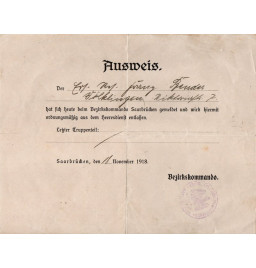 *Demobilisierungsbescheinigung*