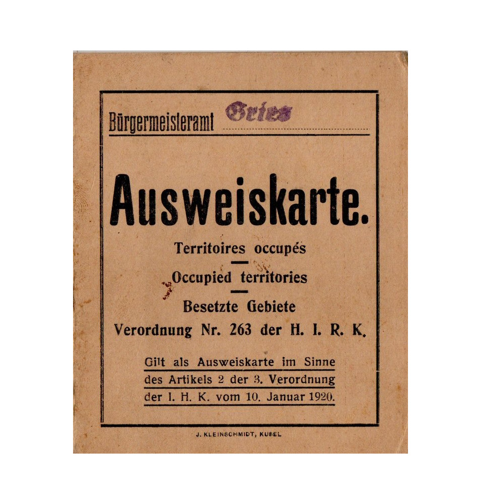 *Carte d'identité*