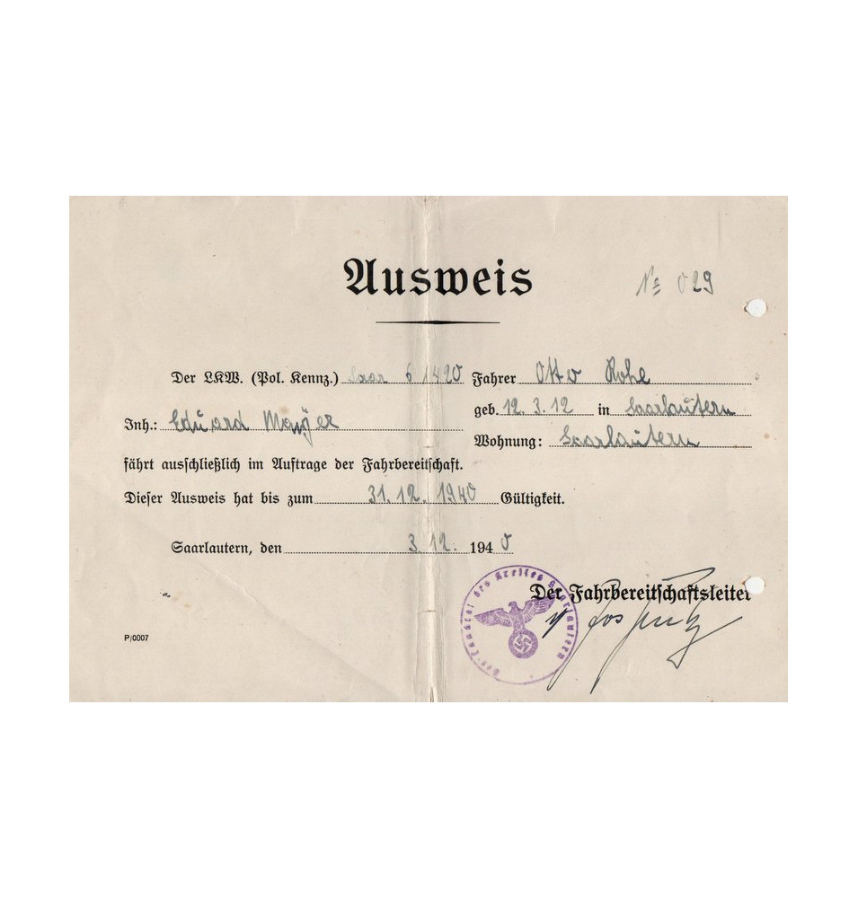 *Permis - Parc automobile*
