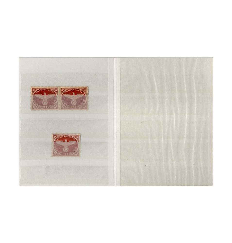 *Serie von 3 Briefmarken, Feldpost-Registriermarken*