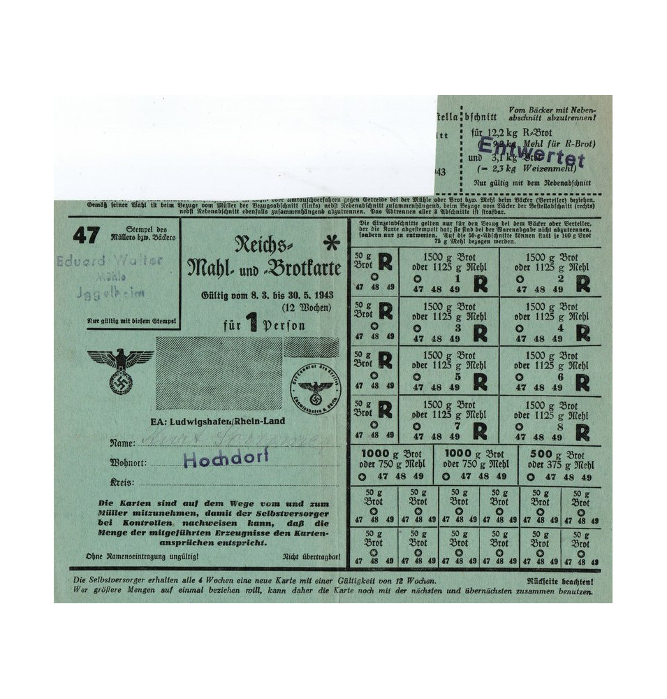 *Reichskarte - Mehl & Brot*