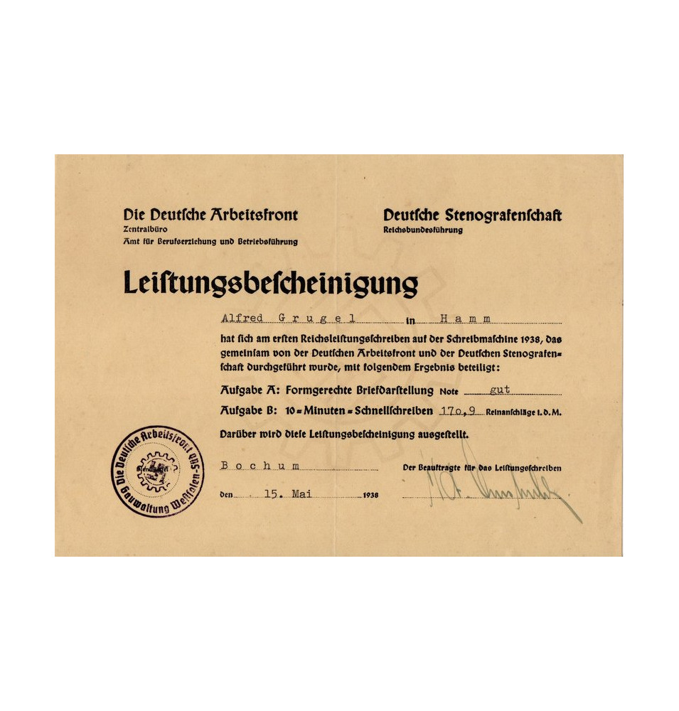 *Deutsche Stenografen der Deutschen Arbeitsfront*