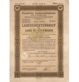 *Landesrentenbrief- 1000  Gold Mark*
