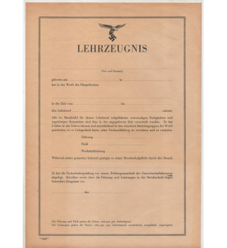 *Luftwaffe Lehrzeugnis *
