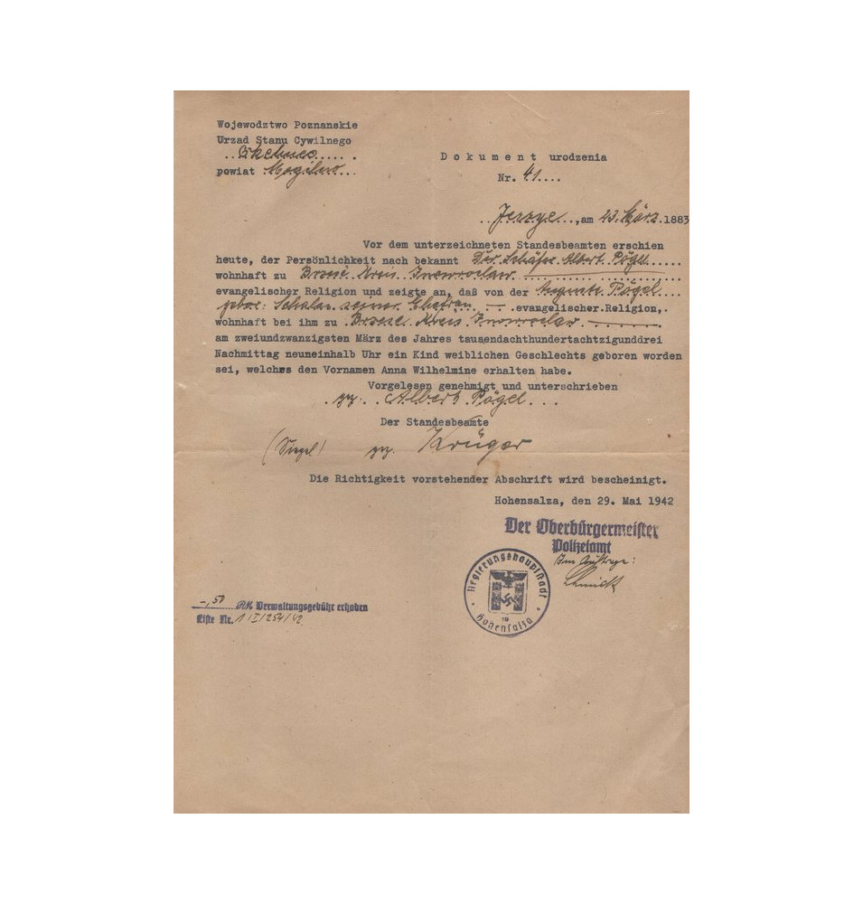 Certificat de reconnaissance*