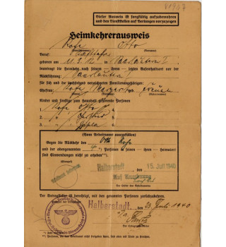 *Carte d'identité de rapatrié*